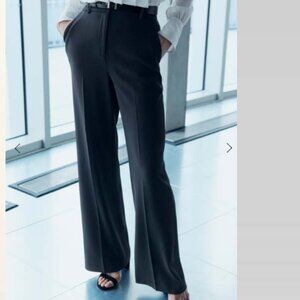 The Fold London Clever Crepe Adelaide Wide Leg Trousers Black UK 14 US 10